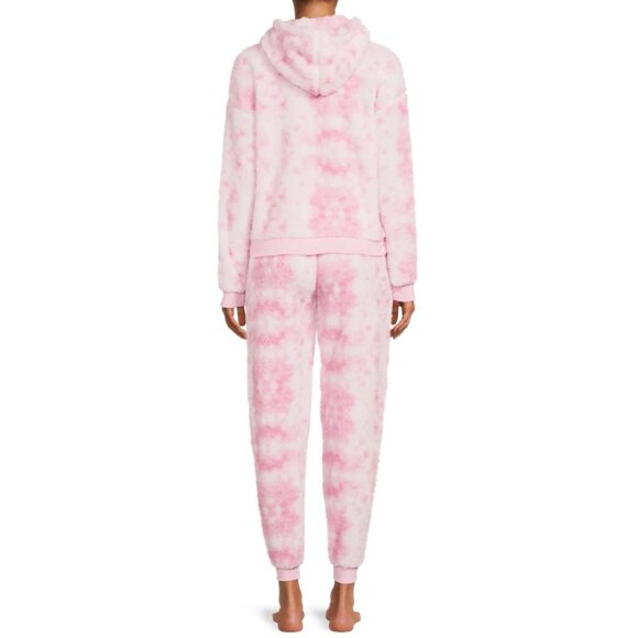 NEW Women's Pajama Gift Set PJs pajamas 2 Piece Hoodie hooded top Pants Pink Top - Picture 10 of 15